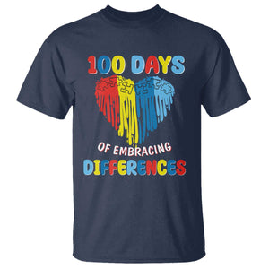 100 Days of School IEP T Shirt Embrace Differences Neurodiversity Autism ADHD Awareness TS02 Navy Printyourwear