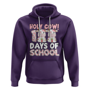 Holy Cow 100 Days of School Hoodie Cute Pink Dairy Cattle TS02 Purple Printyourwear