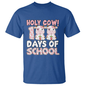 Holy Cow 100 Days of School T Shirt Cute Pink Dairy Cattle TS02 Royal Blue Printyourwear