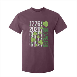 Irish American 250 Years 1776 2026 Patriotic Shamrock T Shirt For Kid St Patricks Day Ameria 250th Anniversary TS02 Maroon Print Your Wear