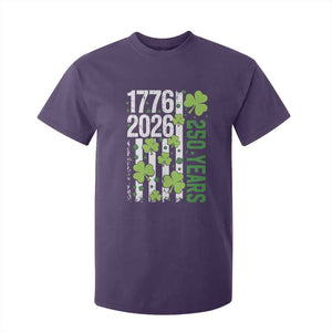 Irish American 250 Years 1776 2026 Patriotic Shamrock T Shirt For Kid St Patricks Day Ameria 250th Anniversary TS02 Purple Print Your Wear