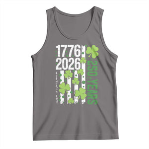 Irish American 250 Years 1776 2026 Patriotic Shamrock Tank Top St Patricks Day Ameria 250th Anniversary TS02 Deep Heather Print Your Wear