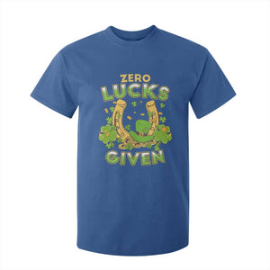 Funny St Patricks Day T Shirt For Kid Zero Lucks Given Irish Shamrock TS02 Royal Blue Print Your Wear