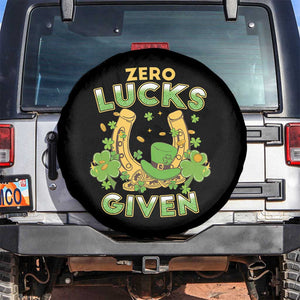 Funny St Patricks Day Spare Tire Cover Zero Lucks Given Irish Shamrock TS02 No hole Black Print Your Wear