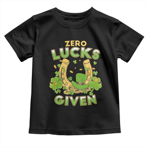 Funny St Patricks Day Toddler T Shirt Zero Lucks Given Irish Shamrock TS02 Black Print Your Wear