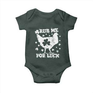 Funny St Patricks Day Baby Onesie Rub Me For Luck Shamrock Irish Cock Chicken TS02 Print Your Wear