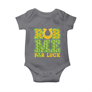 Funny St Patricks Day Baby Onesie Rub Me For Luck Shamrock Adult Humor TS02 Charcoal Print Your Wear