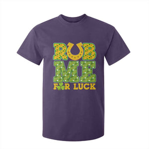 Funny St Patricks Day T Shirt For Kid Rub Me For Luck Shamrock Adult Humor TS02 Purple Print Your Wear