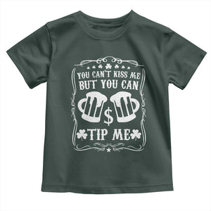 Funny St Patricks Day Toddler T Shirt Lucky Shamrock Waitress Bartender Waiter TS02 Dark Forest Green Print Your Wear
