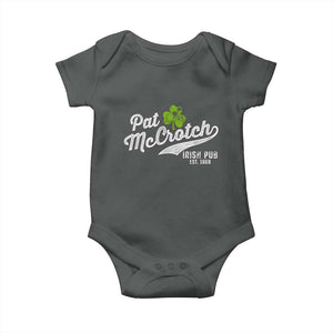 Funny St Patricks Day Baby Onesie Pat McCrotch Irish Adult Humor White TS02 Dark Heather Print Your Wear