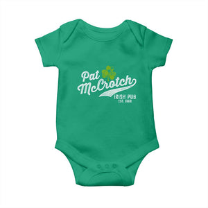 Funny St Patricks Day Baby Onesie Pat McCrotch Irish Adult Humor White TS02 Irish Green Print Your Wear