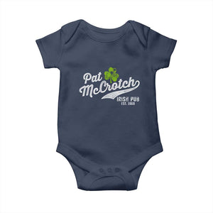 Funny St Patricks Day Baby Onesie Pat McCrotch Irish Adult Humor White TS02 Navy Print Your Wear