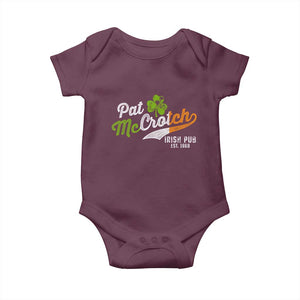 Funny St Patricks Day Baby Onesie Pat McCrotch Irish Adult Humor TS02 Maroon Print Your Wear