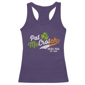 Funny St Patricks Day Racerback Tank Top Pat McCrotch Irish Adult Humor TS02 Purple Print Your Wear