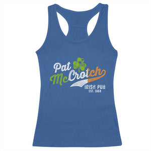 Funny St Patricks Day Racerback Tank Top Pat McCrotch Irish Adult Humor TS02 Royal Blue Print Your Wear