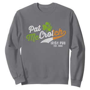 Funny St. Patricks Day Sweatshirt Pat McCrotch Irish Adult Humor TS02 Charcoal Printyourwear