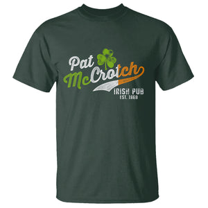 Funny St. Patricks Day T Shirt Pat McCrotch Irish Adult Humor TS02 Dark Forest Green Printyourwear