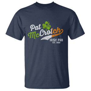 Funny St. Patricks Day T Shirt Pat McCrotch Irish Adult Humor TS02 Navy Printyourwear