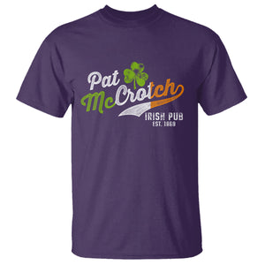 Funny St. Patricks Day T Shirt Pat McCrotch Irish Adult Humor TS02 Purple Printyourwear