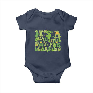 Funny St Patricks Day Baby Onesie It's Beautiful Day For Learning Students TS02 Navy Print Your Wear