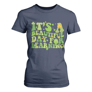 Funny St Patricks Day T Shirt For Women It's Beautiful Day For Learning Students TS02 Navy Print Your Wear