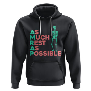 Workout Skeleton Hoodie As Much Rest As Possible AMRAP Lazy Skeleton Funny Gym Quotes TS02 Black Printyourwear