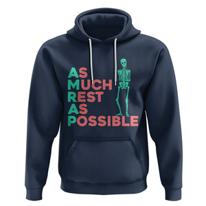 Workout Skeleton Hoodie As Much Rest As Possible AMRAP Lazy Skeleton Funny Gym Quotes TS02 Navy Printyourwear
