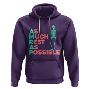 Workout Skeleton Hoodie As Much Rest As Possible AMRAP Lazy Skeleton Funny Gym Quotes TS02 Purple Printyourwear