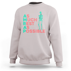 Workout Skeleton Sweatshirt As Much Rest As Possible AMRAP Lazy Skeleton Funny Gym Quotes TS02 Ice Gray Printyourwear