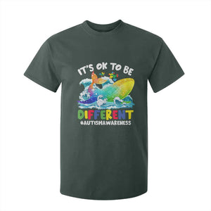 Whale Autism Awareness T Shirt For Kid It's Ok To Be Different Support Squad Mental Health TS02 Dark Forest Green Printyourwear