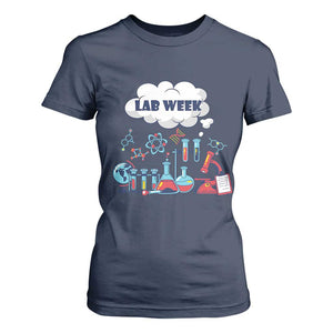 Lab Week T Shirt For Women Medical Laboratory Science Lab Experiments TS02 Navy Print Your Wear