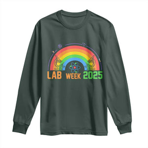 Lab Week Long Sleeve Shirt Medical Laboratory Science Lab Rainbow TS02 Dark Forest Green Print Your Wear