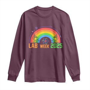 Lab Week Long Sleeve Shirt Medical Laboratory Science Lab Rainbow TS02 Maroon Print Your Wear