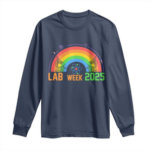 Lab Week Long Sleeve Shirt Medical Laboratory Science Lab Rainbow TS02 Navy Print Your Wear