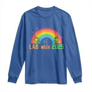 Lab Week Long Sleeve Shirt Medical Laboratory Science Lab Rainbow TS02 Royal Blue Print Your Wear
