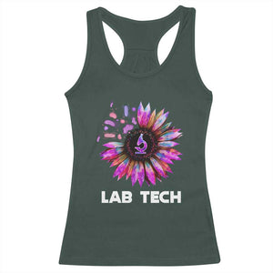 Lab Week Racerback Tank Top Lab Tech Sunflower Med Tech Medical Lab Technician TS02 Dark Forest Green Print Your Wear