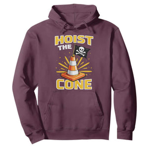Hoist The Cone Jolly Roger Victory Hoodie Pirate Skull Baseball Sports Fan IYKYK Meme TS02 Maroon Print Your Wear