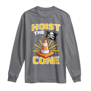 Hoist The Cone Jolly Roger Victory Long Sleeve Shirt Pirate Skull Baseball Sports Fan IYKYK Meme TS02 Charcoal Print Your Wear