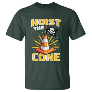 Hoist The Cone Jolly Roger Victory T Shirt - Pirate Skull Baseball Sports Fan IYKYK Meme TS02 Dark Forest Green Print Your Wear
