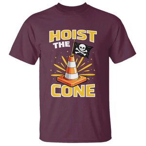 Hoist The Cone Jolly Roger Victory T Shirt - Pirate Skull Baseball Sports Fan IYKYK Meme TS02 Maroon Print Your Wear