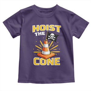 Hoist The Cone Jolly Roger Victory Toddler T Shirt Pirate Skull Baseball Sports Fan IYKYK Meme TS02 Purple Print Your Wear