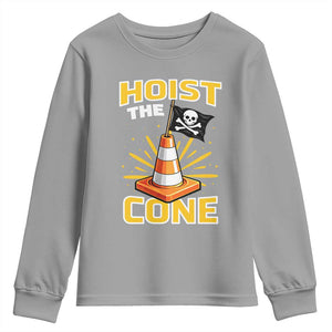 Hoist The Cone Jolly Roger Victory Youth Sweatshirt Pirate Skull Baseball Sports Fan IYKYK Meme TS02 Sport Gray Print Your Wear