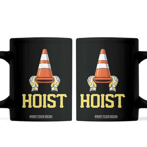 Funny Hoist The Cone Trophy Coffee Mug IYKYK Meme Sports Fan Victory Celebration TS02 Black Print Your Wear