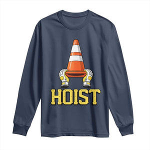 Funny Hoist The Cone Trophy Long Sleeve Shirt IYKYK Meme Sports Fan Victory Celebration TS02 Navy Print Your Wear