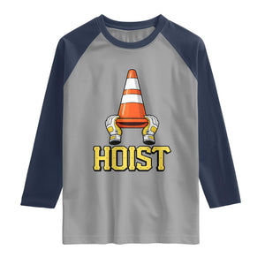Funny Hoist The Cone Trophy Raglan Shirt IYKYK Meme Sports Fan Victory Celebration TS02 Sport Gray Navy Print Your Wear