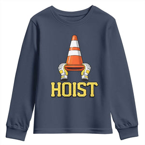 Funny Hoist The Cone Trophy Youth Sweatshirt IYKYK Meme Sports Fan Victory Celebration TS02 Navy Print Your Wear