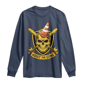 Funny Hoist The Cone Skull Long Sleeve Shirt IYKYK Meme Gritty Victory Celebration Sports Fan TS02 Navy Print Your Wear