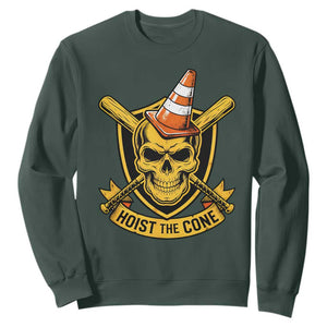 Funny Hoist The Cone Skull Sweatshirt IYKYK Meme Gritty Victory Celebration Sports Fan TS02 Dark Forest Green Print Your Wear