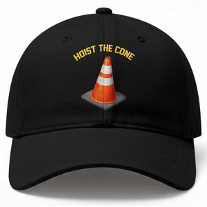 Vintage Hoist The Cone Victory Graphic Baseball Cap Funny Baseball Fan Pride Celebration IYKYK Meme TS02 Print Your Wear