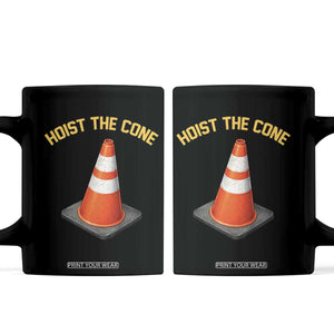 Vintage Hoist The Cone Victory Graphic Coffee Mug Funny Baseball Fan Pride Celebration IYKYK Meme TS02 Black Print Your Wear